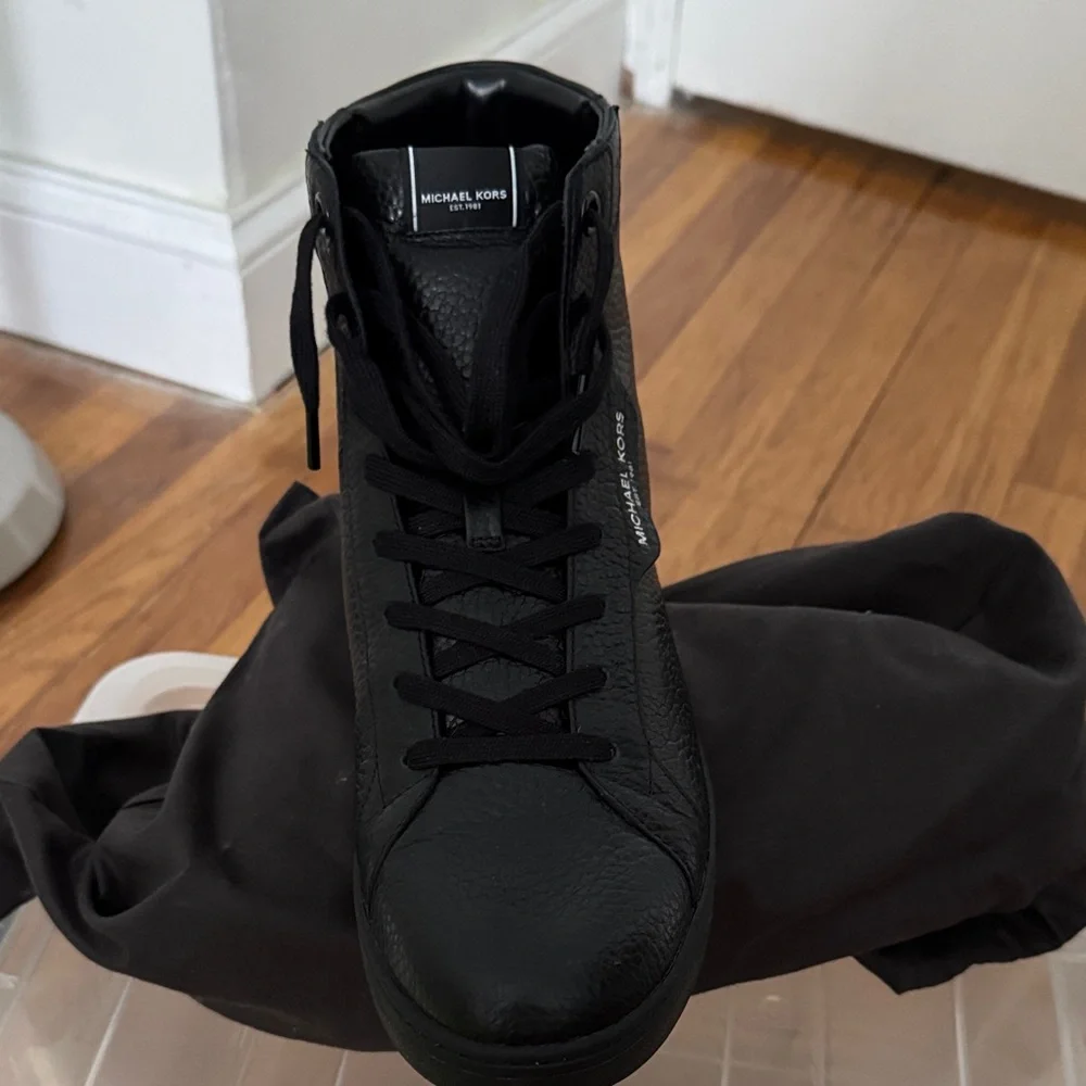 Michael Kors Black High-Top Sneakers with Platform Sole - Picture 2 of 5
